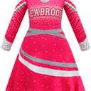 Zombies Cheerleader Dresses for Girls Cheerleading Outfit (7-8 Years, Red)