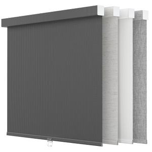 Astomi Cordless Blackout Roller Shades with Valance, 24 x 72 in, Black