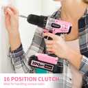 AVID POWER 20V Cordless Drill Set for Home DIY & Beginner Projects - Lightweight Power Drill with Battery Charger & 22 Bits, Variable Speed, 3/8" Keyless Chuck, Ideal for Furniture Assembly (Pink)