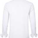 J.VER Men's Dress Shirts Solid Long Sleeve Stretch Wrinkle-Free Formal Shirt Business Casual Button Down Shirts (White, L)