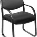 Black Guest / Visitor / Reception Area Office Chair, 23 in x 24.5 in x 34.5 in