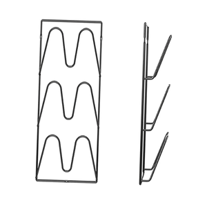 2 Pieces Pot Lid Organizer Metal Over The Door Lid Organizer Wall/Door Mounted