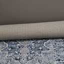 Lansny Runner Rug 2.6x16, Light Blue White Washable Long Hallway Rug Runner Non-Slip Soft Kitchen Runner Thin Printed Faux Wool Super Soft Carpet for Entryway Bedroom Laundry Room Indoor Home Decor