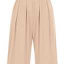 BTFBM One Piece Jumpsuits For Women Dressy Casual Spring Summer Outfits 2025 Sleeveless Mock Neck Wide Leg Pants Rompers (Large, Beige)
