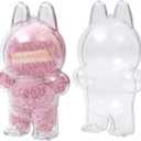 2 x Protective Case for LABUBU, Clear Display Case with Keychain, (Doll Excluded, 1PCS Style A Standing)