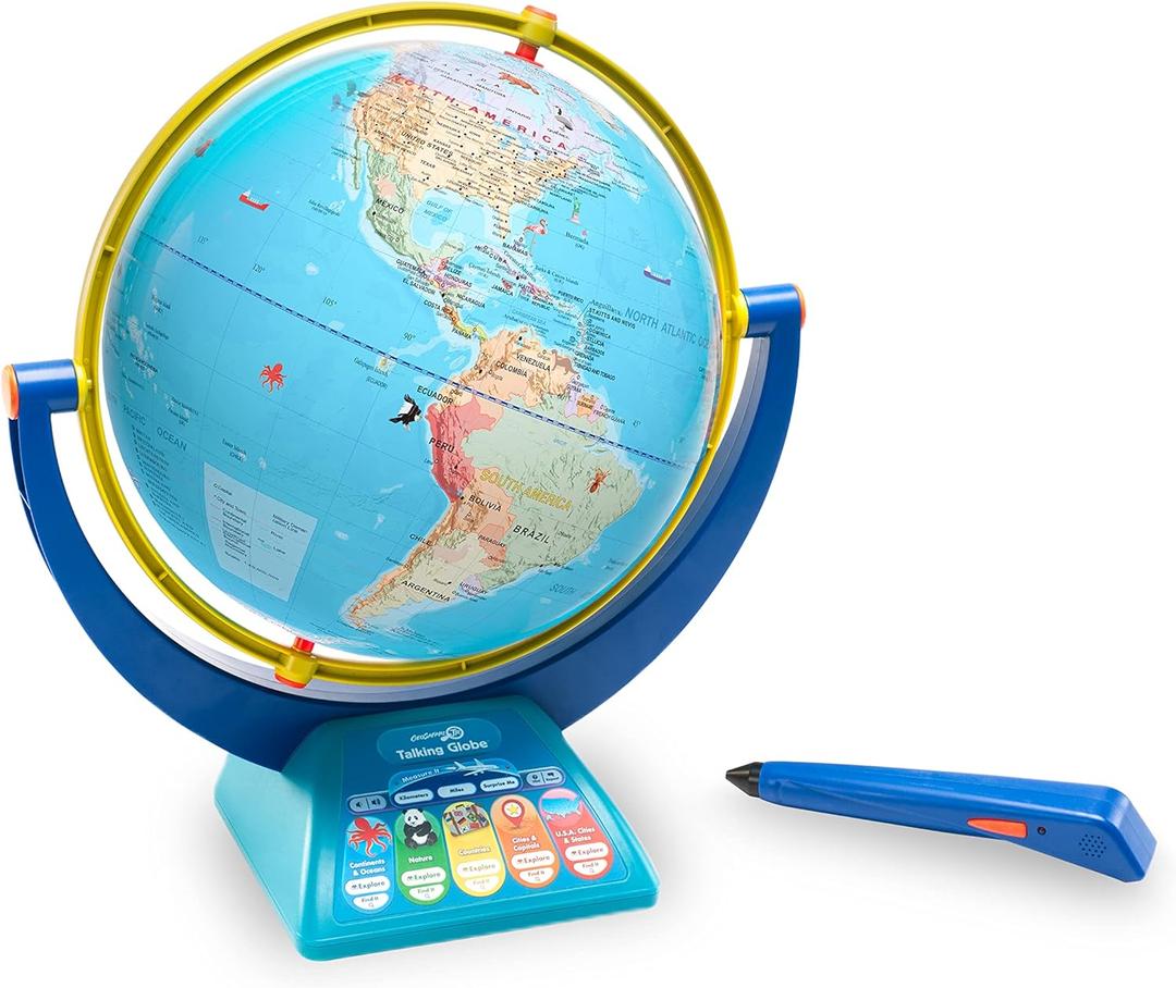 Educational Insights GeoSafari Talking Globe Featuring Bindi Irwin - Interactive Globe for Children, World Map for Kids, Classroom Geography Resources, Boys and Girls Ages 4+