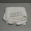 Extra Long Waffle Shower Curtain - White Cotton Texture Fabric Heavyweight Shower Curtain for Bathroom