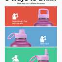 Coolflask Half Gallon Water Bottle Insulated with Straw & 3 Lids, 64 oz Water Jug Large Metal Stainless Steel Wide Mouth for Sports, Gym or Office, Non-BPA Keep Cold 48H Hot 24H, Glitter Pink