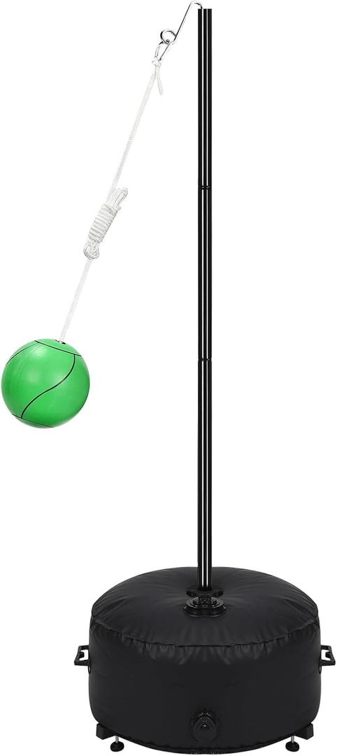 GADFISH Portable Tetherball Set with Ball and Rope, Adjustable Height Rack with Water Bag Base, Suitable for Adults & Kids Play in Indoor & Outdoor, Playground, Backyard (Dark)