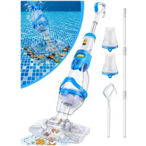 LanOcean 2026 Newly Cordless Pool Vacuum for Inground Pool, Flow Adjustable, Transparent Brush HeadVisible Cleaning, 19 GPM Powerful Suction Handheld Pool Vacuum for Above Ground Pool, 70Mins Runtime