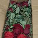 Hananona 50 Artificial Roses in Bulk, Fake Velvet Silk Burgundy Roses Realistic Red Roses for Wedding Centerpieces Flower Arrangement Home Decor (50, Burgundy)