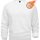 TACVASEN Crewneck Sweatshirts for Men Long Sleeve Warm Fleece Pullover Work Sweatshirts Casual Sweatshirts White L (White, L)