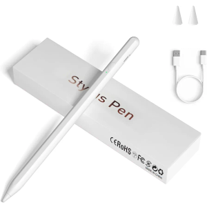 Stylus Pens for Touch Screens, Universal Fine Point iPad Pencil with Magnetic Adsorption Compatible with iPhone/iPad/Samsung/Android/Tablet & Other Touch Screens (White)