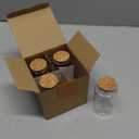 4pcs 100ml / 3.4 oz. Small Glass Jars with Cork Lids, Spell Jars, Glass Bottles with Cork, Decorative Bottles, Potion Bottles, Cut Jar Vials for Art Crafts DIY Decoration Party Favors Wedding Gift