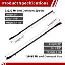 2PCS Tire Bar, 34645 Tire Mount and Demount Iron 37In, 3/4 in | 33220 Mt and Demount Spoon 30 in, 11/16 in, Tire Irons Heavy Duty Used for Off-Road Vehicle, Bus, Cars, Tractor Tubeless Truck Tires