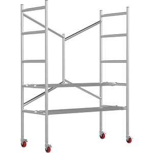 Scaffolding Work Platform, Rolling Scaffolding with Wheels, Scaffold for Building Construction, Interior Painting, Home Improvement71.0" Height, 500LBS Capacity, Silver)
