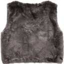 LJYH Baby Girls Dark Gray Faux Fur Vest Children Spring Autumn Outerwear jackets (0-3 Months)