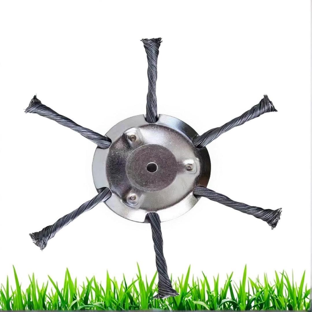ZY&DL33 6 Inch Steel Wire Grass Trimmer Head, 2025 New Metal Weed Eater Blade, Universal Brush Cutter Head Replacement for Electric Cordless String Trimmers and Lawn Mowers (6in-1pcs)