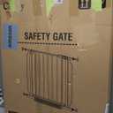 34" Extra Tall Baby Gate for Stairs, Auto Close Stroller Friendly Dog Gate Indoor for Doorways, Pressure Mounted 29"-40" Wide Baby Gate, Easy Walk Through Gate for Children & Pets, White