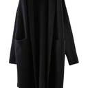 Saodimallsu Womens Oversized Long Cardigan Hooded Chunky Knit Open Front Sweaters with Pockets XL