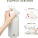 BJPKPK Insulated Water Bottles with Straw, 57 oz Sports Water Bottle with One-handed Opening Lid, BPA Free Leakproof Easy Carry Jugs, Flasks for Gym Sports Outdoors, White