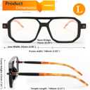 FEISEDY Reading Glasses Vintage Square Blue Light Blocking Glasses Women Men 70s Flat Aviator Glasses B0090