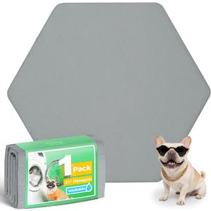 FXW Washable Pee Pads for Dogs, Puppy Pads with Super Absorbent, Specifically Designed for FXW Rollick/Homeplus 24inch 6 Panels Dog Playpen, 31" Hexagon, Gray, 1 Pack