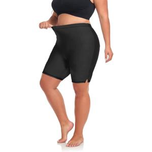 Inno Plus Size 6.5" Swim Shorts Women Swimsuit,Quick Dry&High Waisted Tankini Bottom,UPF 50+ Boyshort  (1X, Black), No Pockets