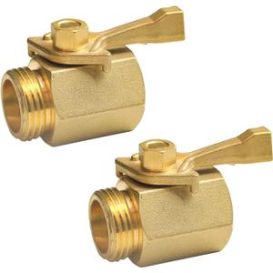 Hourleey 2 Pack Solid Brass Garden Hose Shut Off Valve with 2 Extra Rubber Washers, 3/4 Inch, Gate Valve, Hose Valve, Brass