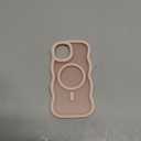 UEEBAI Magnetic for iPhone 12/12 Pro Case, Compatible with MagSafe, Transparent Wave Frame Design Case Soft Edge Cover Cute Clear Matte Shockproof Protective Phone Case, Pink