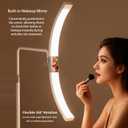 FOSOTO Lash Light for Eyelash Extensions，Moon Light Lamp for Lashes Beauty Nail Art Tattoos Half Moon Floor Lamps with Mirror & Phone Holder