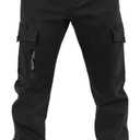 CAMLAKEE Boys Cargo Pants Stretch Elastic Waist School Kids Twill Joggers (14-16 Years, Black)