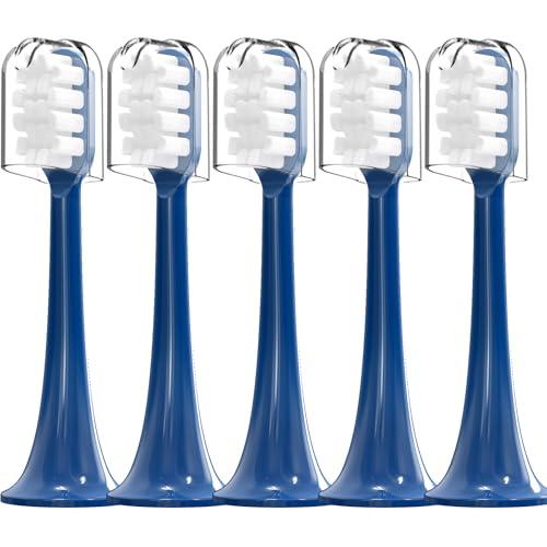 Toothbrush Replacement Heads Compatible with Snow Gen2 Electric Toothbrush,No LED Whitening,with Dust Cover,4 Pack (Polar Blue, Medium)