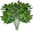 YUSKO 24Pcs Artificial Italian Ruscus Greenery Stems,Silk Greenery Plants Spray Faux Green Leaf Garland Branches Hanging Green Spray Decoration for DIY Wedding Arch, Bouquet,Home Decor