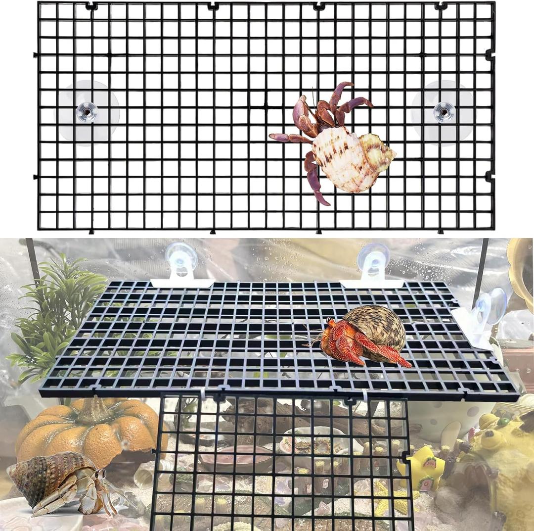 4 Pcs DIY Hermit Crab Climbing Toys | Hermit Crabs Climbing Wall & Platform with Ladder | Hermit Crab Tank Accessories Decorations Supplies for Turtles, Lizards, Birds, Rabbits (Medium, Black)