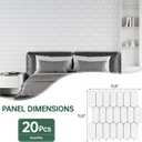 Peel and Stick Backsplash, 20-Pack Thickened Stick on Scalloped Subway Tiles, Faux Ceramic Tiles for Kitchen, Bathroom, White