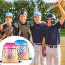 AmazingSpark 16 Pcs Baseball Ice Cream Drip Drawstring Party Favor Gift Bags 13.8 x 16.5 in Large Baseball Team Ice Cream Drip Goodie Treat Snack Gift Bags for Sport Team Birthday Theme Party Supplies