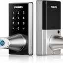 Philips Wi-Fi Smart Door Lock with Handle, Keyless Entry Door Lock for Front Door Lock Set with App Remote Control, Fingerprint Door Handle Lock, Touchscreen Keypad Lever Lock Front Door Handle