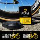 Cycle Factor 700c 23/28mm Width Presta Valve 48mm Innertube with Removable Valve core and kit (4-Pack w/tire levers and core Remover kit)
