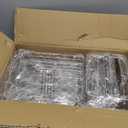 Blulu 6 Pcs Wire Bread Baskets for Serving 9.8 x 8.5 x 3.7 Inch Small Metal Chrome Rounded Square Silver Fast Food Basket Storage for Fruits Bread Burger Serving Organizing