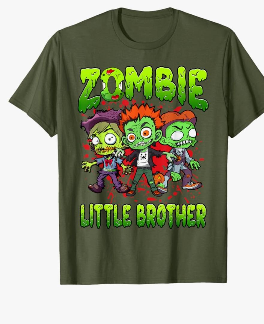 Zombie Little Brother Halloween Costume Family Matching T-Shirt Small