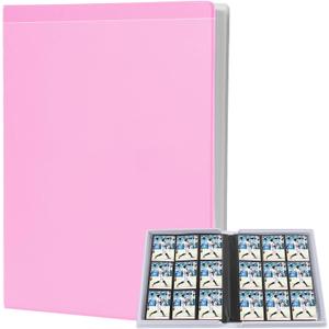 9 Pocket Trading Card Binder - 360 Cards Capacity, 20 Side-Loading Pages, Book-Style Closure with Clear Artwork Pockets for Anime, Cute Cards & Personal Collections (Pink)