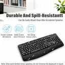 Wireless Keyboard and Mouse Combo,Silent Soft Touch Quiet Keyboard Less Noise 90%,Ergonomic with Wrist Rest,2.4GHz 104 Keys Full Size,2400 DPI Mouse,for Office/Work/Home/PC Computer/Laptop/Mac,Black