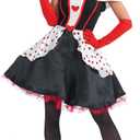 fun shack Queen of Hearts Costume for Women, Red Queen Outfit, Evil Costume for Women (X-Large, Black)