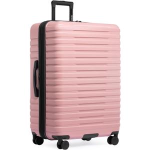 U.S. Traveler Boren Expandable Hardside Rugged Travel Luggage with 8 Spinner Wheels, Rose Pink, Checked-Large 30-Inch
