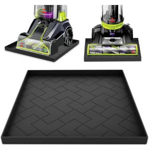 Vacuum Cleaner Silicone Mat -16'x15'x0.7''Upright Vacuum Mat for Wet/Dry Cleaner Compatible with Shark, Bissell, Eureka etc. Waterproof/slip-resistant, effectively protects floors from damage (Black)