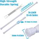 Tension Rods 28 to 48 Inches 8 Pack,Tension Curtain Rod,Spring Tension Rods,Adjustable Extension Spring Rods Closet Rod for Windows,Kitchen, Bathroom,Cupboard,Wardrobe