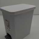 Sterilite 2.7 Gallon Rectangular StepOn Wastebasket, Small, White lid and base with Titanium pedal and Liner (1Pack)