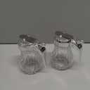 2Pcs 8oz Syrup Dispenser Honey Pot Glass Honey Dispenser Jar, Maple Syrup Dispenser, Honey Container, Commercial Quality With Handle Honey Dispenser for Home Kitchen Storage (2, Twill weave 2 Pack)