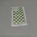 MINSCOSE for iPhone 16 Pro Max Case Aesthetic Checkered Plaid Checkerboard Design Pattern,Trendy Slim TPU Shockproof Protective Full Camera Protection Phone Cover-Green